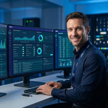 IT administrator managing USB device control policies on a centralized security dashboard
