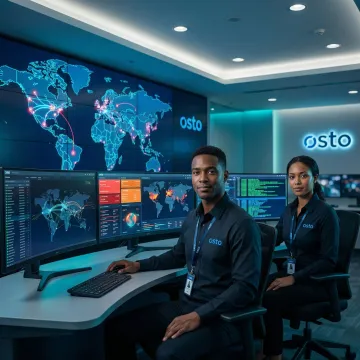 Security operations team monitoring network threats on multiple dashboards 24/7