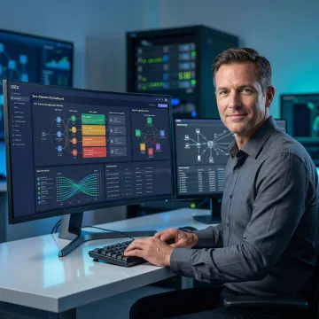 Security engineer reviewing Zero Trust access policy steps on an enterprise security platform dashboard