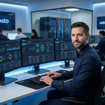 Enterprise IT professional configuring Zero Trust remote access controls on a secure dashboard