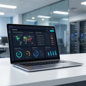 Unified cybersecurity platform dashboard showing real-time threat monitoring and cloud security posture