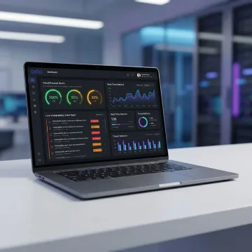 Unified cybersecurity dashboard showing cloud security metrics, threat alerts, and posture scores
