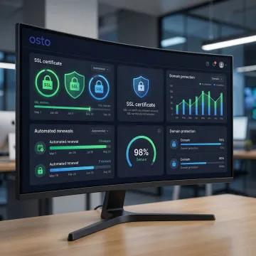 Automated SSL certificate lifecycle management dashboard showing certificate status and renewal