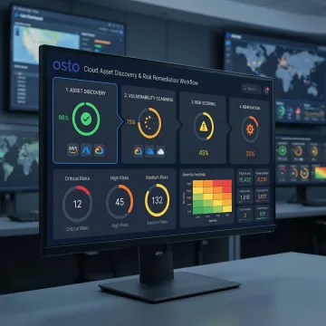 Step-by-step DSPM process workflow displayed on a security operations screen