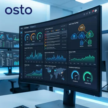 Cloud security managed services dashboard showing multi-cloud posture management and threat detection
