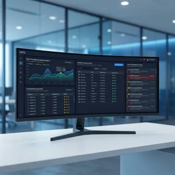 Unified cybersecurity platform dashboard showing network infrastructure controls