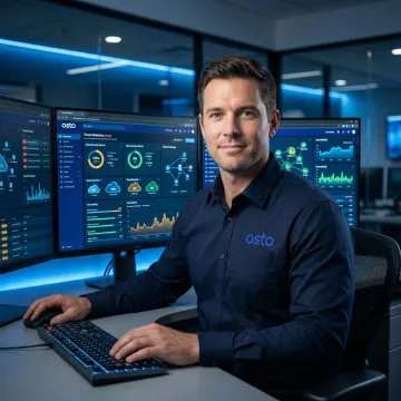 Cybersecurity professional monitoring a unified security dashboard with real-time threat alerts