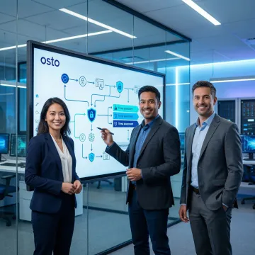 Cybersecurity team following a structured consulting process on a digital whiteboard