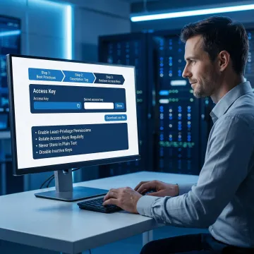 Step-by-step secure access system setup on a cybersecurity platform dashboard