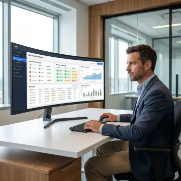 IT administrator managing cloud-based building access permissions on a centralized dashboard