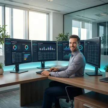 IT administrator configuring identity governance policies on a secure dashboard
