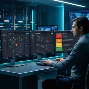 Security engineer running a multi-step network vulnerability assessment on infrastructure