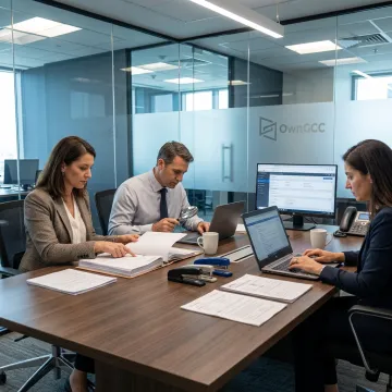 Insurance virtual assistant team at work