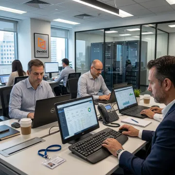 Mortgage operations team reviewing workflow dashboards