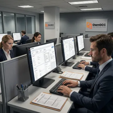 Mortgage data entry team processing loan files
