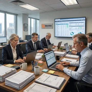 Offshore bookkeeping team reviewing financial reports