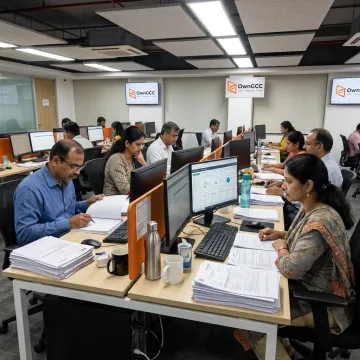 Health insurance BPO operations team at work