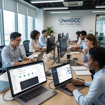 Offshore virtual staffing team working securely