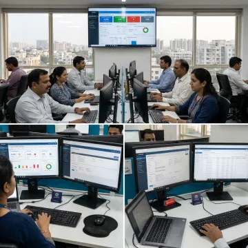 Finance operations team reviewing accounts receivable reports