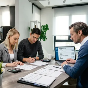 Insurance accounting outsourcing team at work