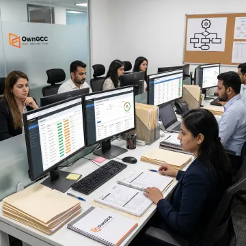 Insurance back-office team working on claims and policy workflows