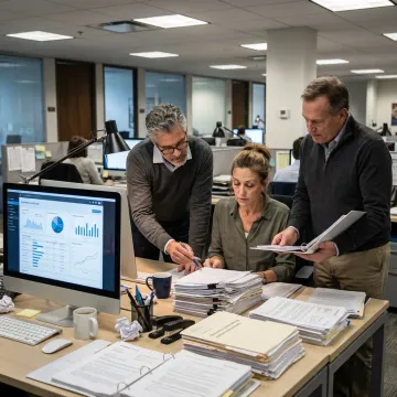 Insurance operations outsourcing team at work
