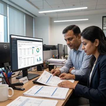 Insurance operations team reviewing premium audit files