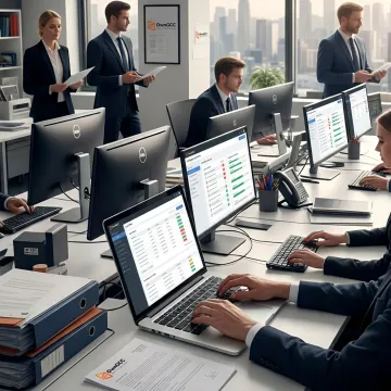 Mortgage operations team reviewing loan processing workflow