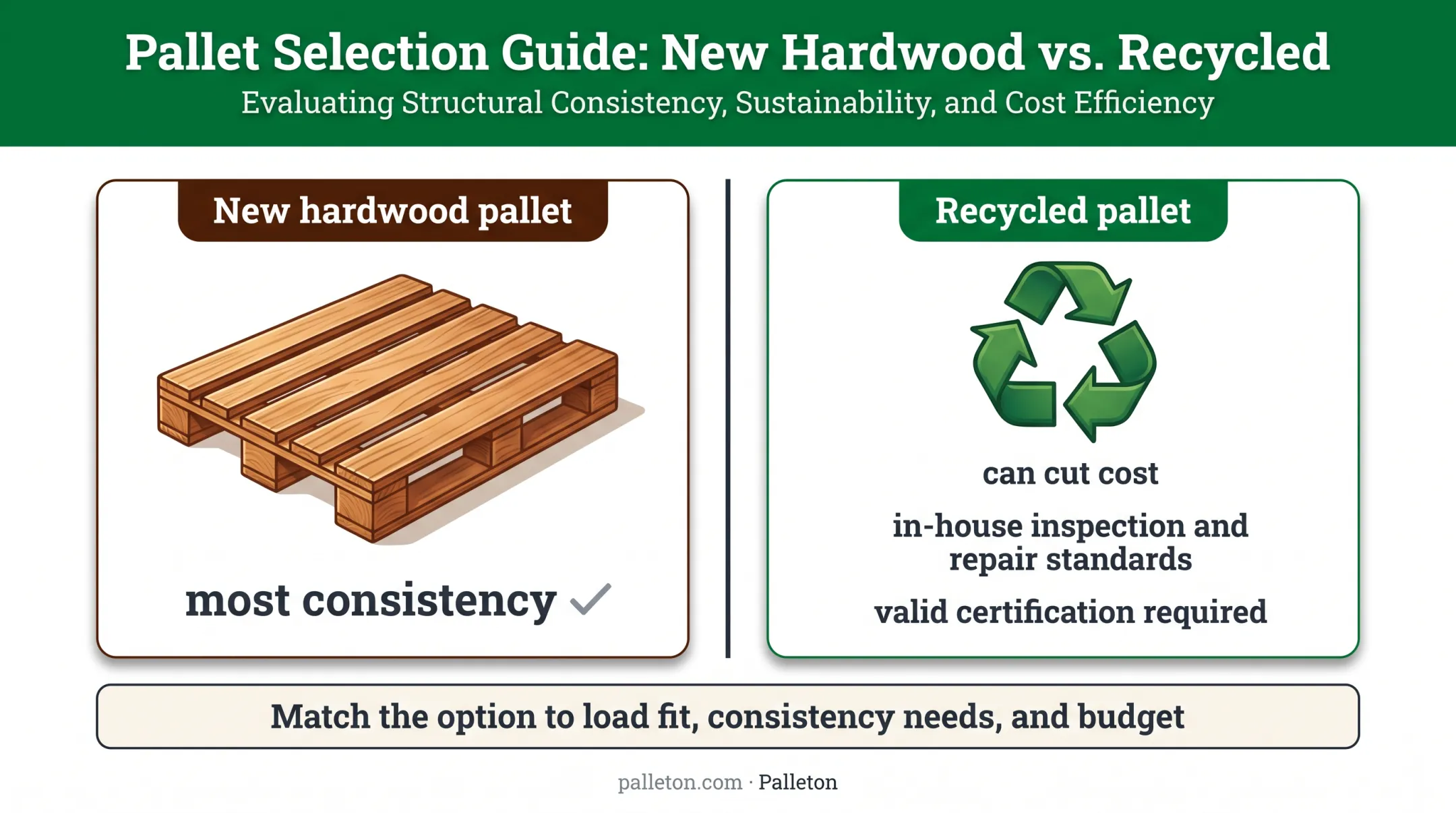 New versus recycled certified pallet options for cost and consistency