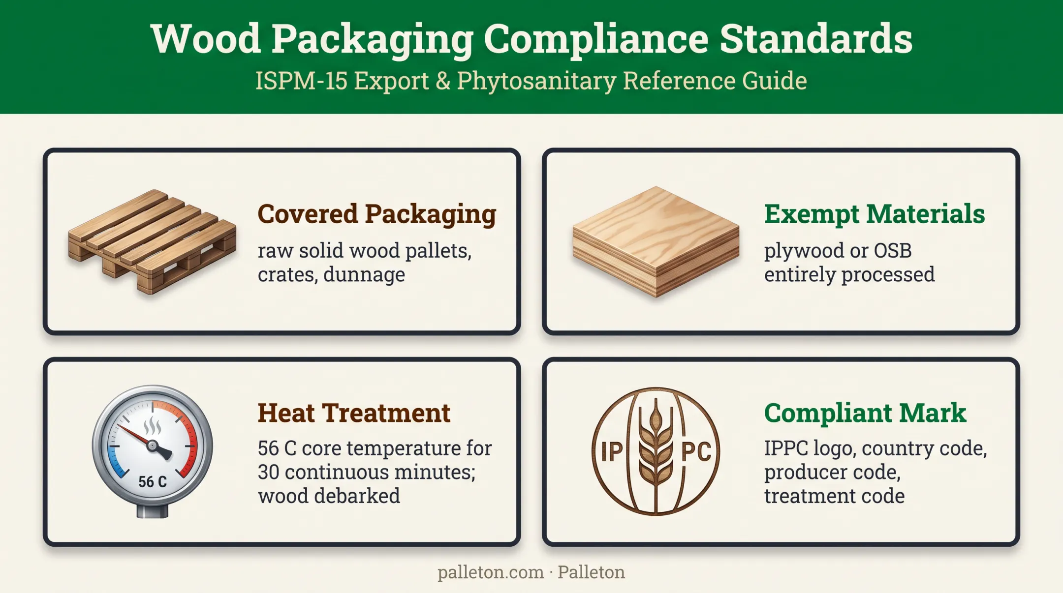 ISPM-15 wood packaging compliance requirements and treatment mark