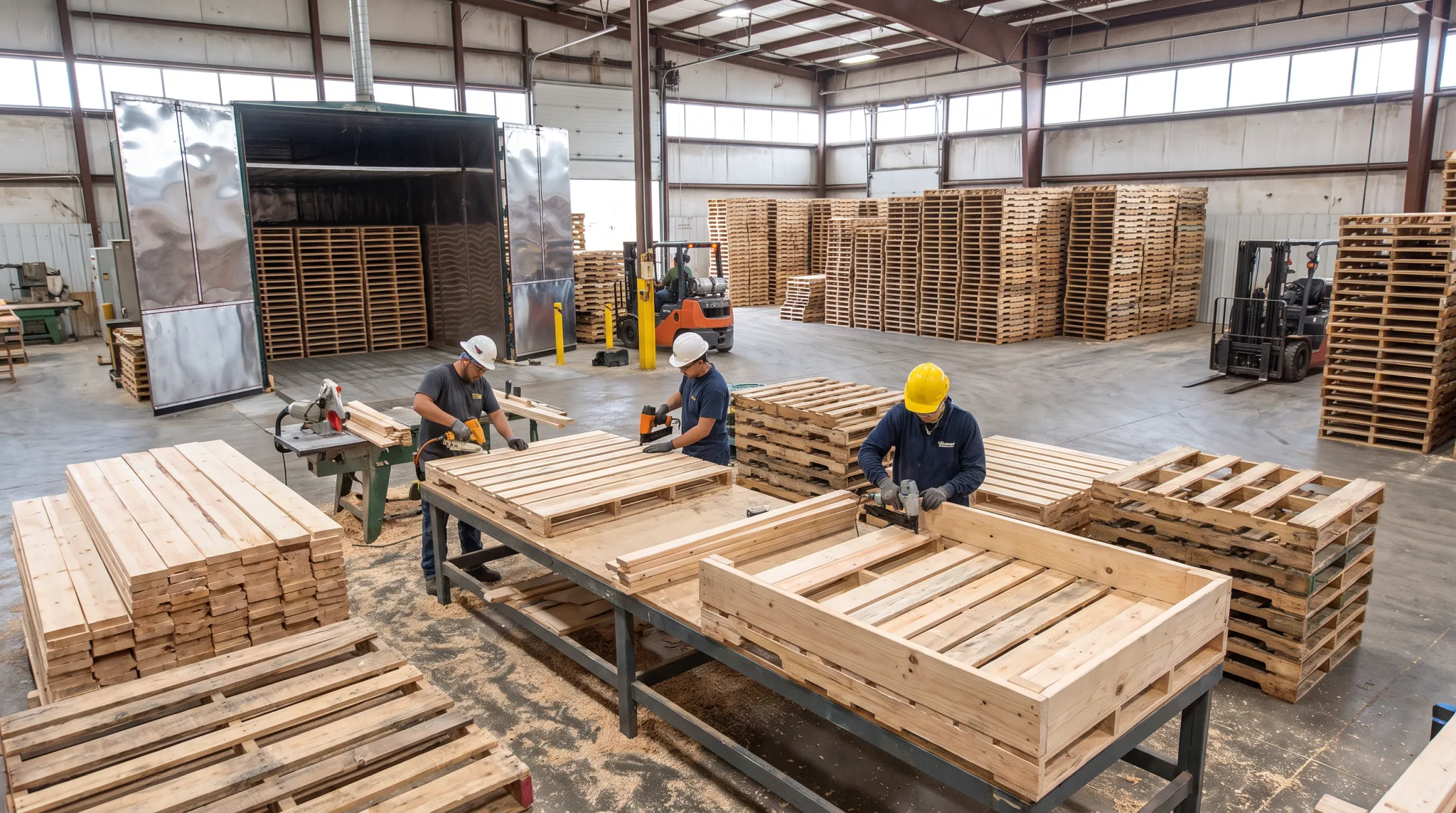 Pallet manufacturer producing custom export-ready pallets and crates