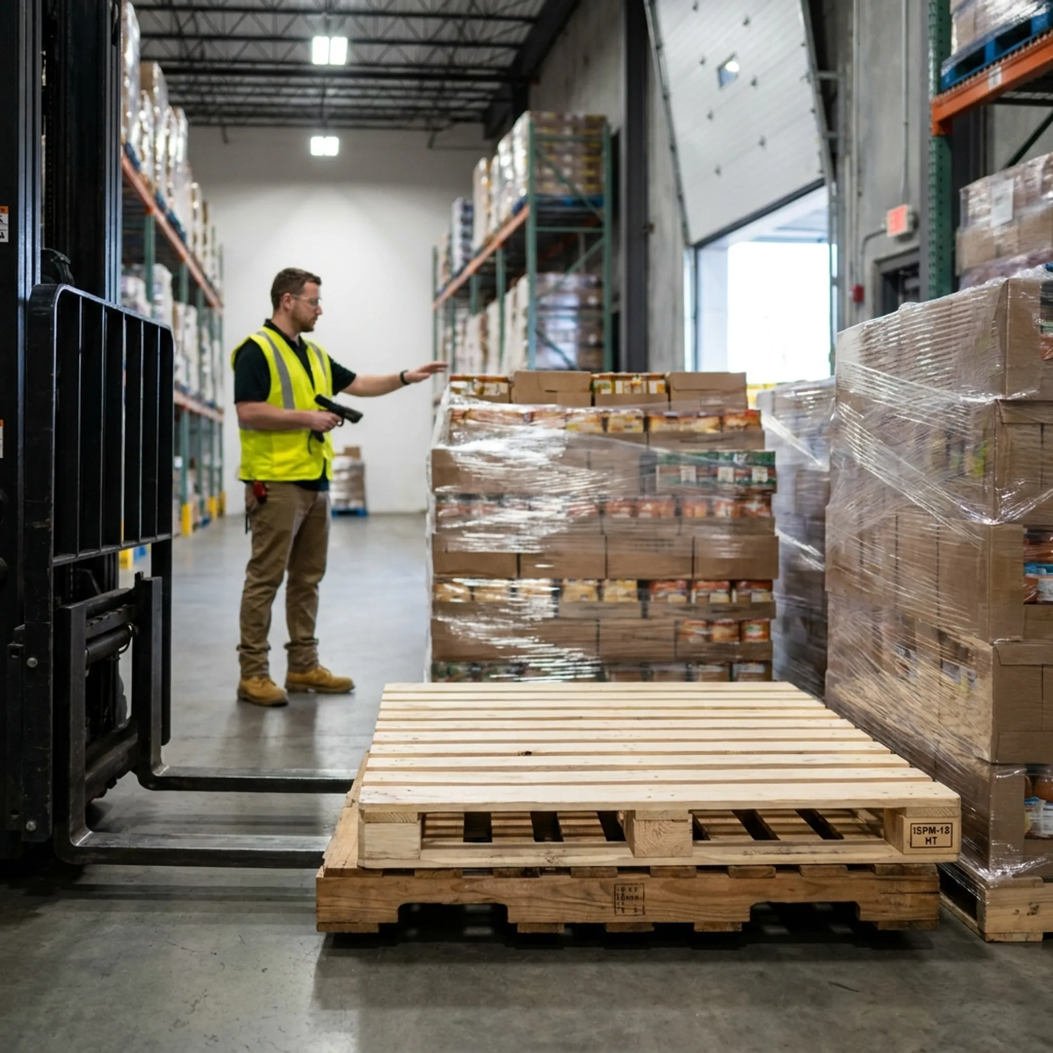 Food and beverage products on pallets