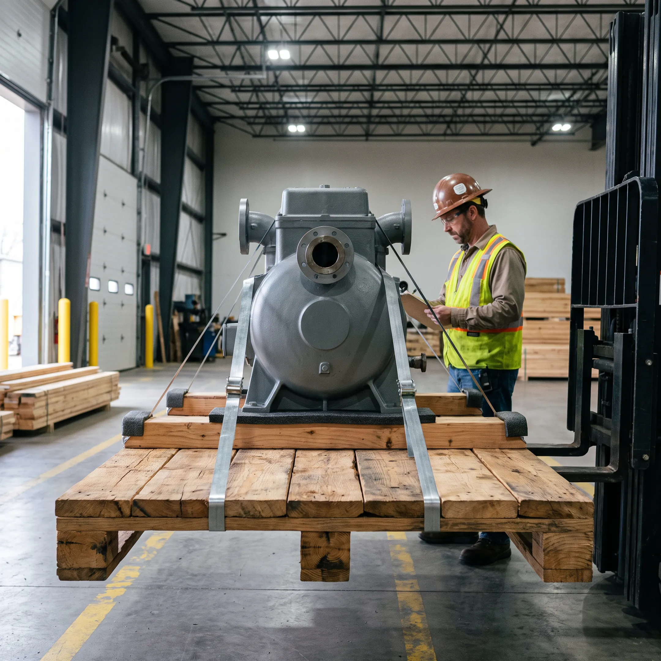 Machinery on an extended pallet