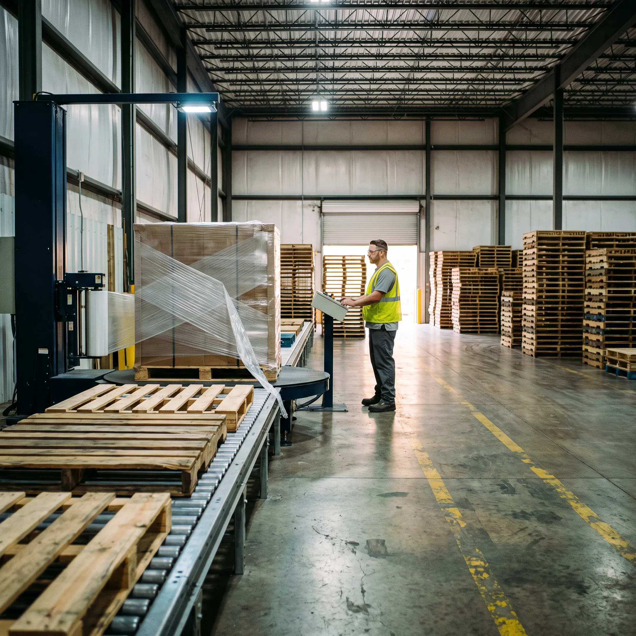 Wood pallets in automated shipping operations
