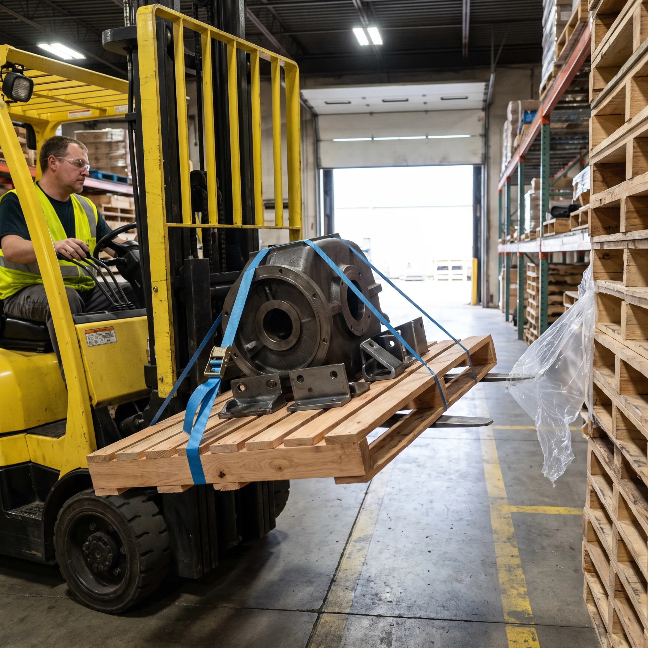 Manufacturing pallet handling