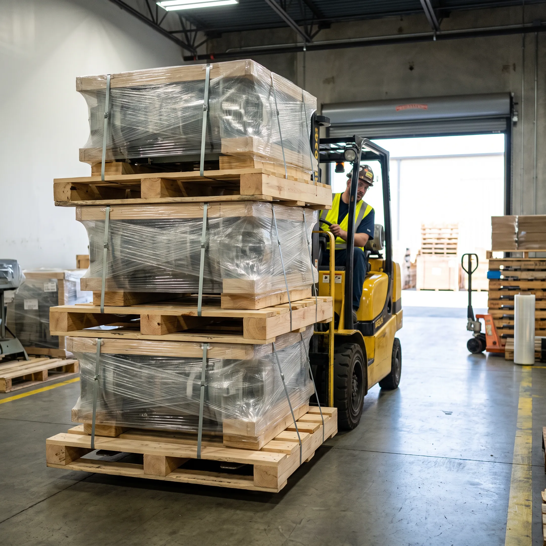 Manufacturing pallet handling