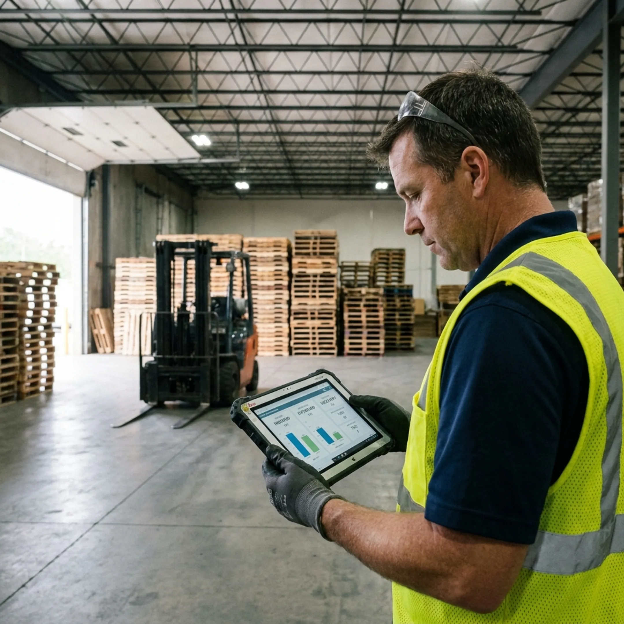 Pallet analytics dashboard showing shipment and recovery information