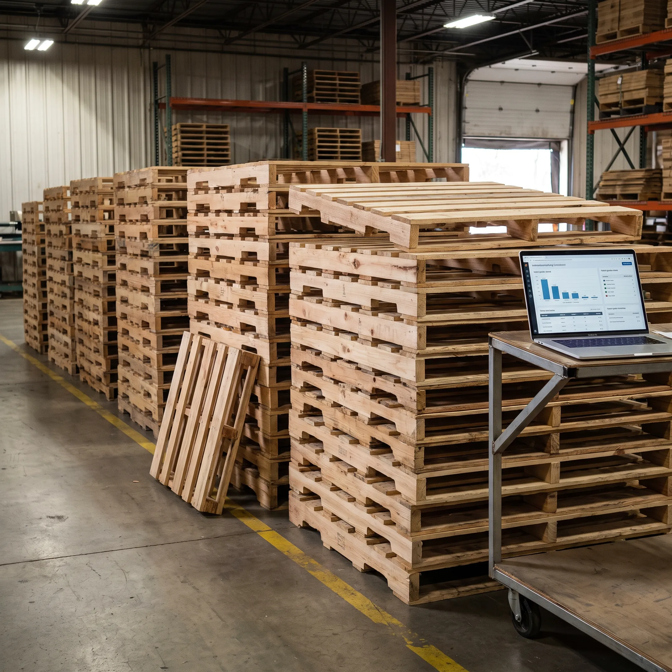 Organized pallets and digital tracking system supporting cost optimization