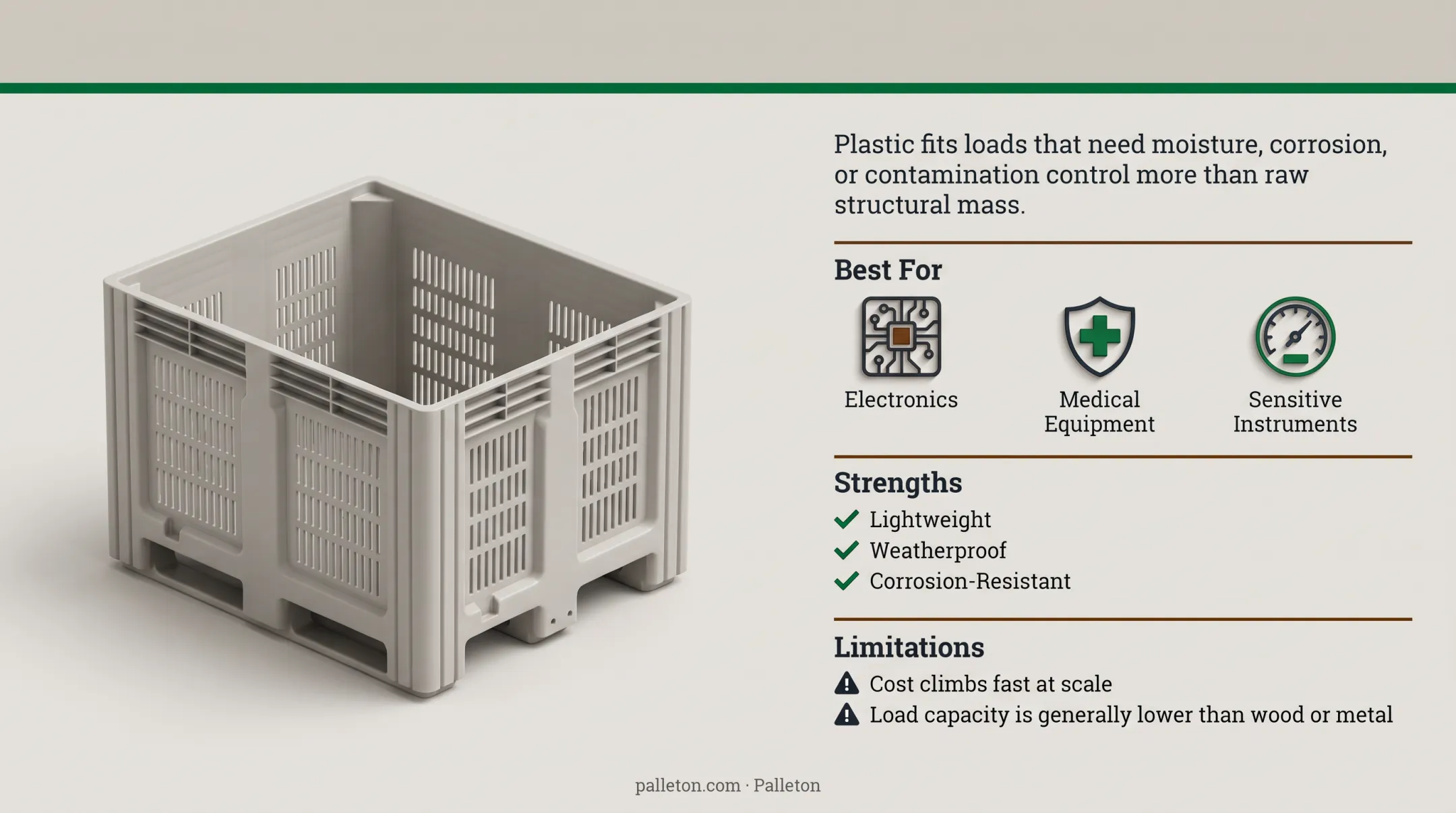 Comparison of wood metal plastic and corrugated crating materials by use case