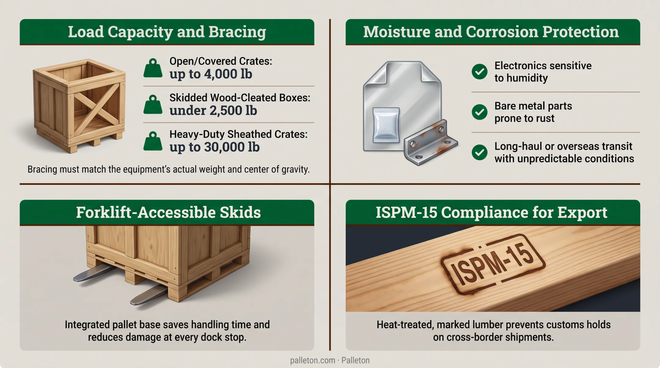 ASTM crate load capacity ratings by crate type bar chart