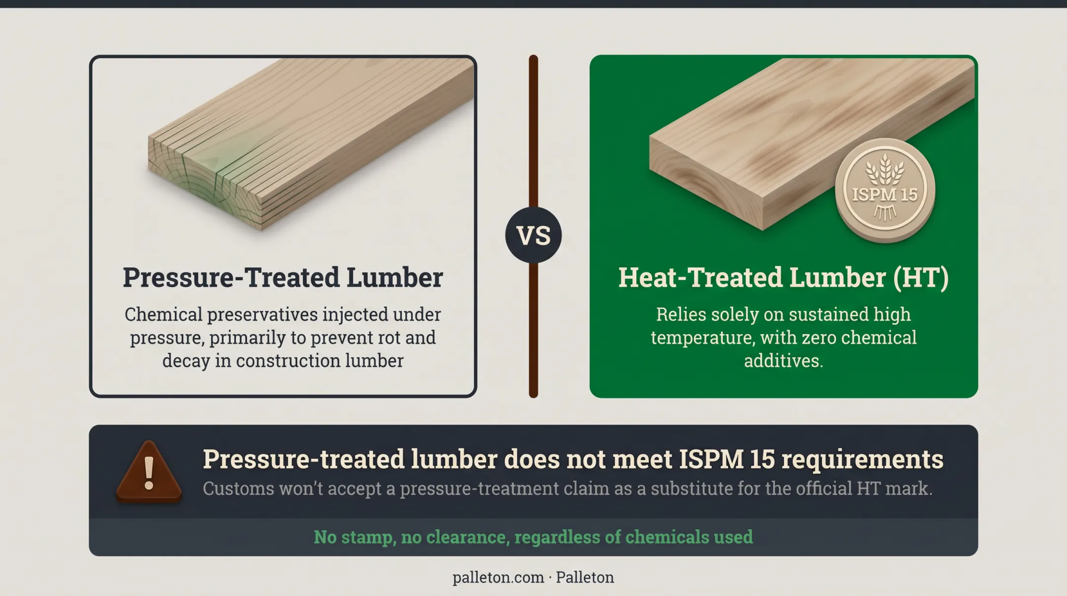 Pressure-treated versus heat-treated lumber comparison for ISPM 15 compliance