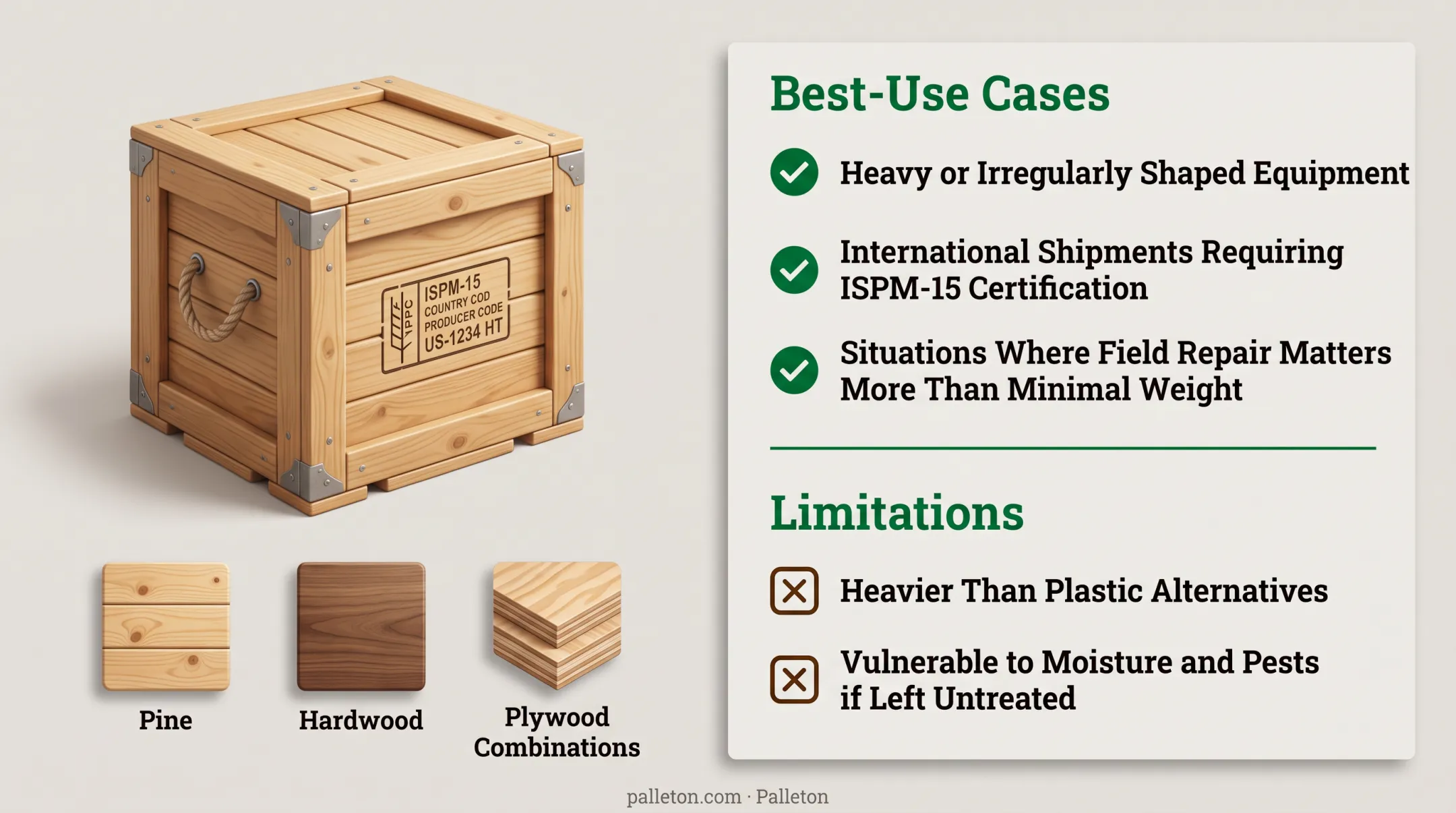 Custom wood shipping crate built for heavy industrial equipment