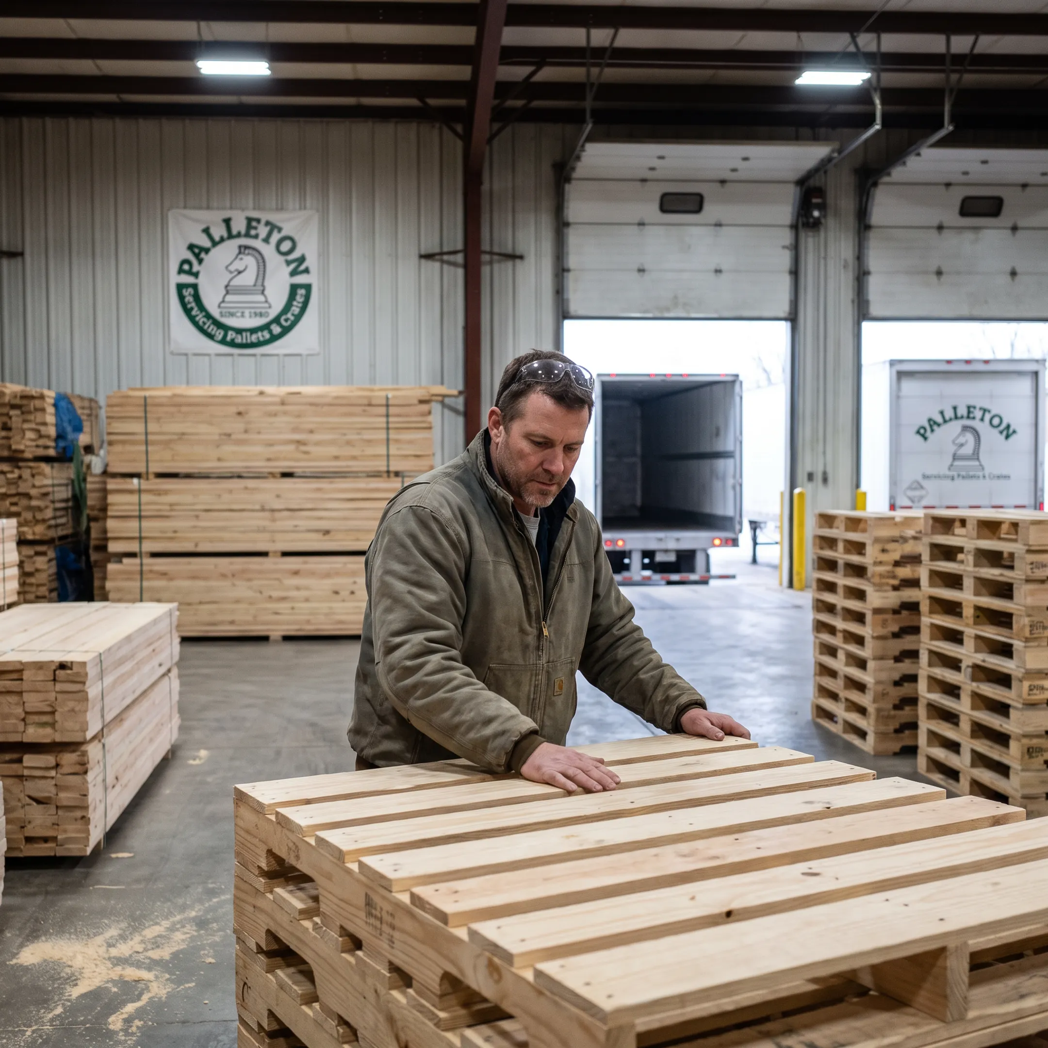 Custom pallets prepared for shipment