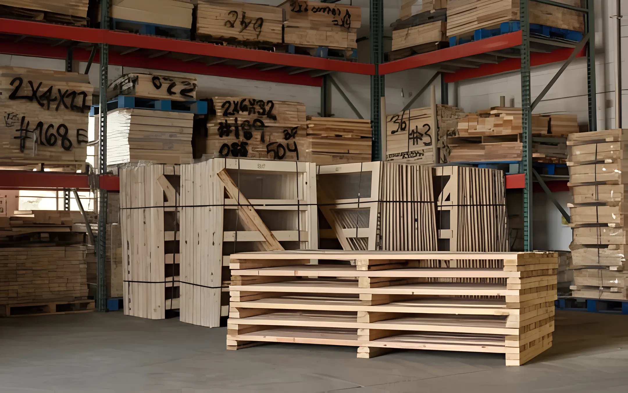 Machinery and equipment on solid top rackable pallets