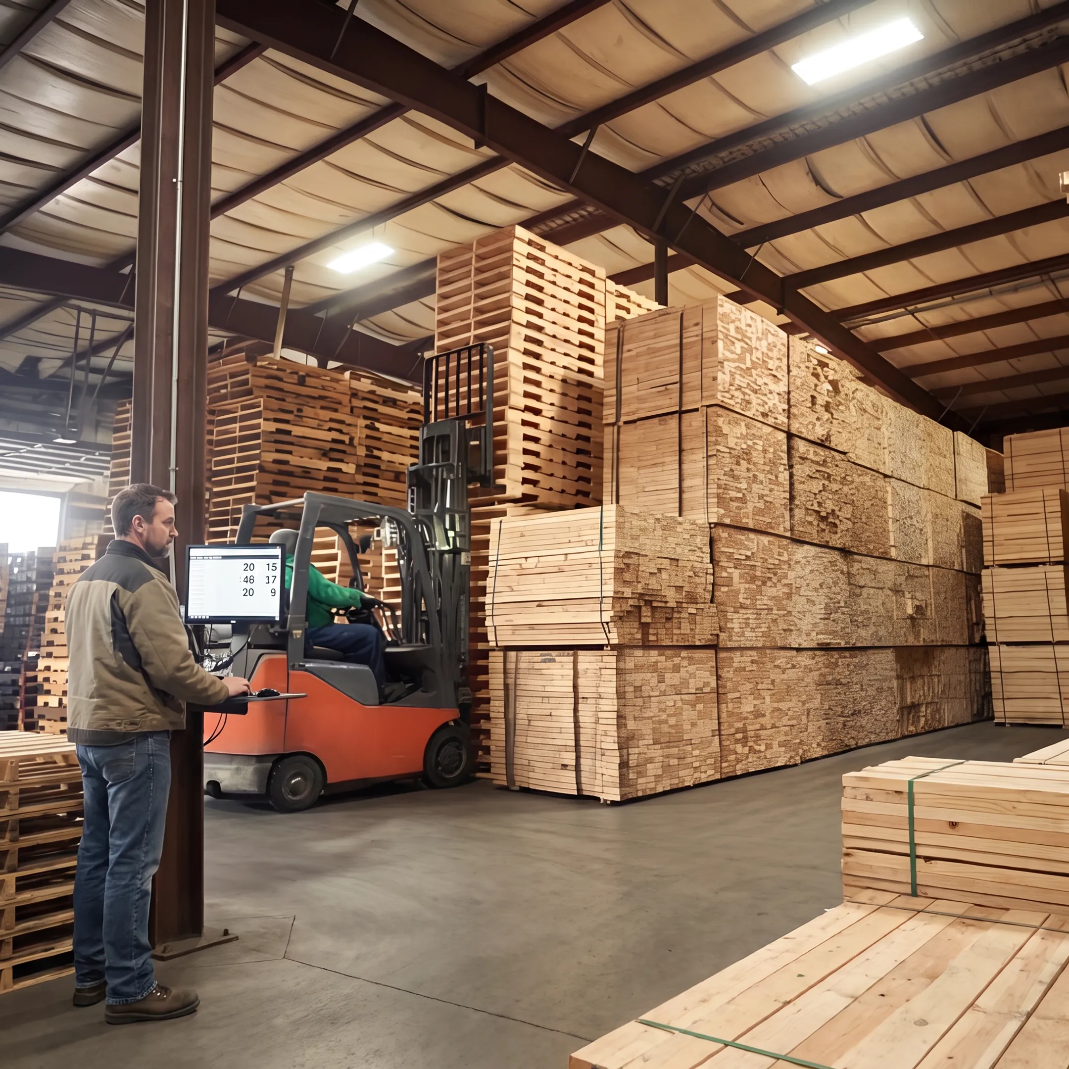 Managed pallet inventory being tracked for a commercial supply program