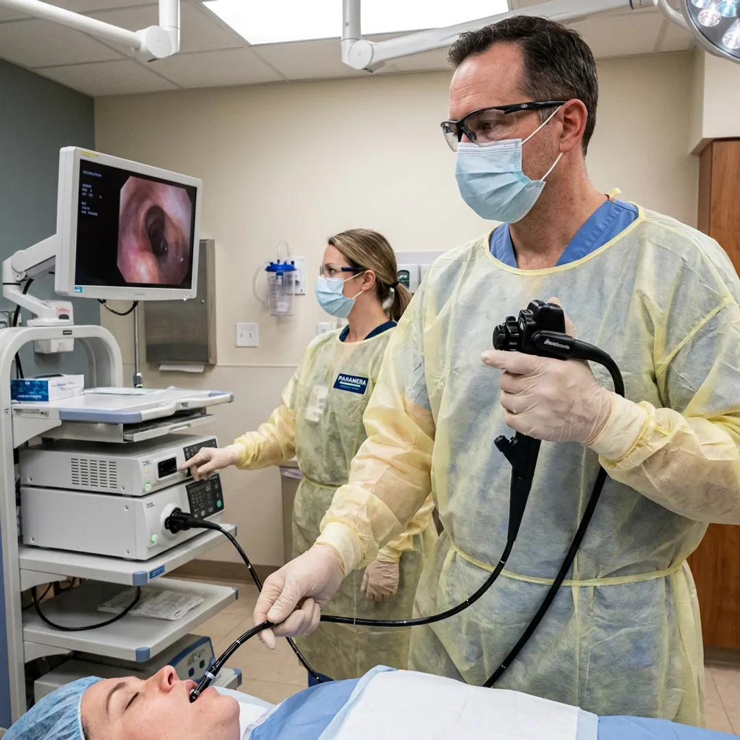 Pulmonology bronchoscopy procedure