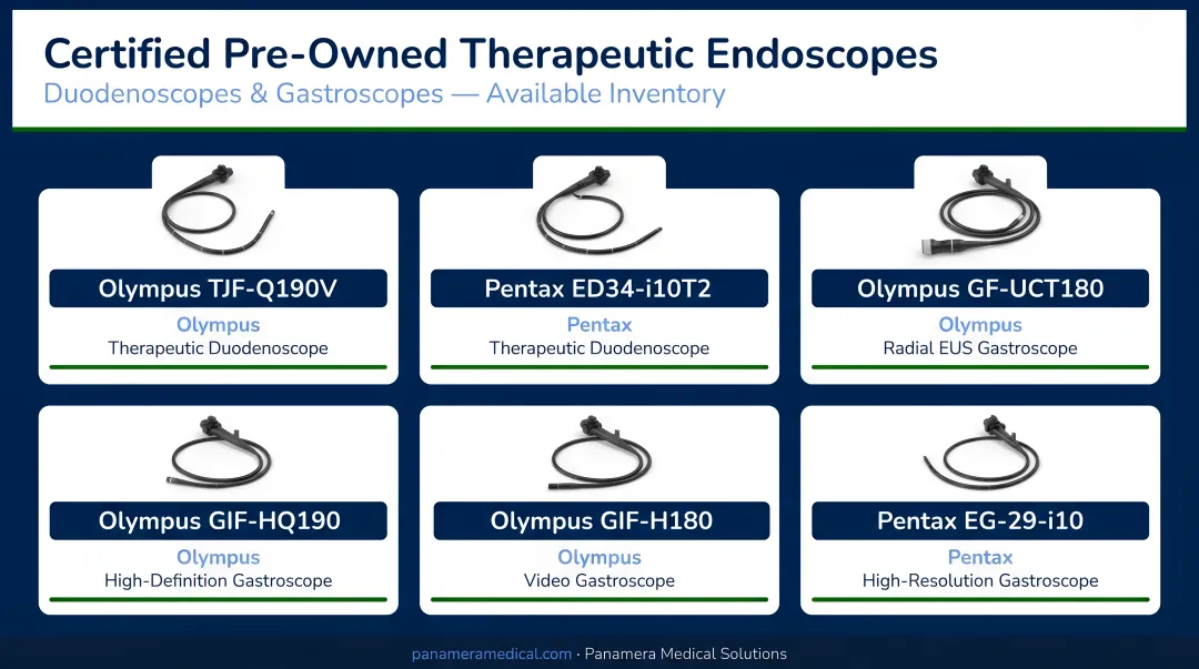 Panamera Medical Solutions certified pre-owned therapeutic duodenoscopes and gastroscopes inventory