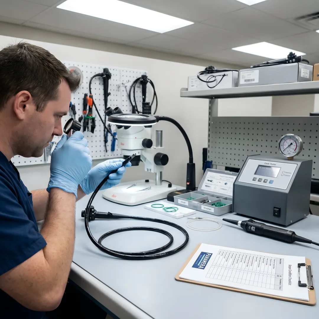 Endoscope repair process in a service lab