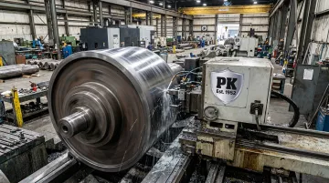 CNC lathe machining large-diameter capstan workpiece in-house facility