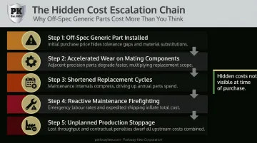 Generic off-spec parts compounding cost chain from poor fit to unplanned production stoppage
